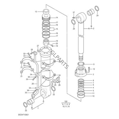 YA00004897 YA00004896 YA00004895 Hydraulic Cylinder Arm Boom Bucket for ZX470-5G ZX470LC-5B Excavator