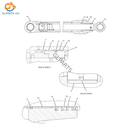 Excavator Hydraulic Boom Cylinder 194-8407 1948407 CA1948407 For CAT E318 E318C 319C