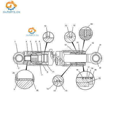 E312B Arm Hydraulic Cylinder 119-5437 119-5436 Excavator Hydraulic Parts