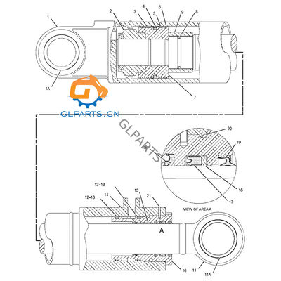 E312C E312C L CAT Boom Cylinder 1709836 170-9836 Excavator Hydraulic Cylinder