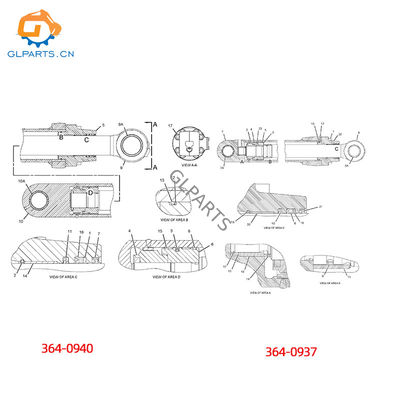 242-6756 242-6759 364-0940 364-0937 Cat E320D Hydraulic Bucket Cylinder