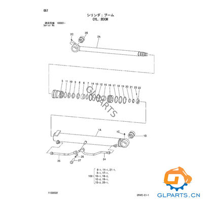 ZX60 Hitachi Boom Cylinder Excavator Hydraulic Parts 4665903 Customized