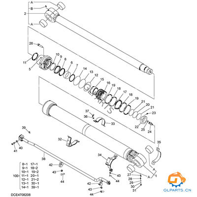 ZX280 ZX280-5G Excavator Arm Cylinder 4708208 Fits Hitachi Hydraulic Parts