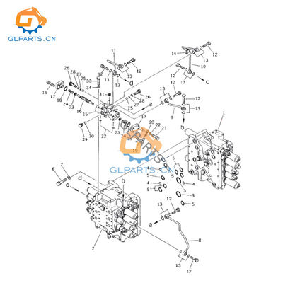 709-14-94001 PC1250-8 Hydraulic Main Control Distribution Valve For Komatsu