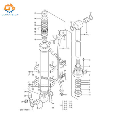 4713318 YA00004899 For ZX870-5G ZX870 Excavator Hydraulic Arm Cylinder Assembly