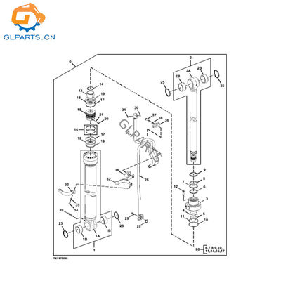 9315652 9315652G for John Deere 245GLC Left Boom Hydraulic Cylinder