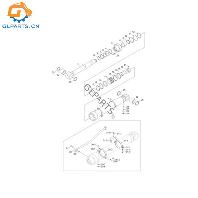31Y132941 31Q950130 For Hyundai Excavator R320LC-9 R320-9 Hydraulic Arm Cylinder Assembly