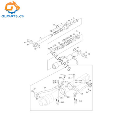 31N960110 31N960111 For Hyundai R320-7 R320LC-7 Excavator Bucket Hydraulic Cylinder