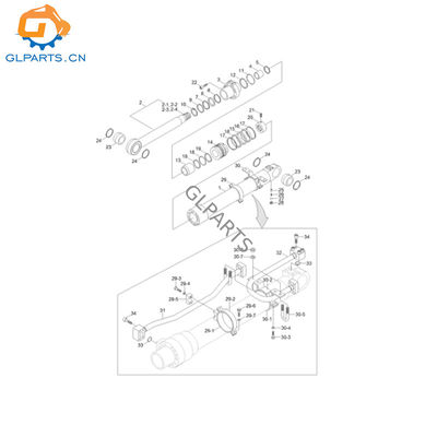 31N8-50137 31N8-50135 For Hyundai  Excavator R305LC-7 R290LC-7 Arm Hydraulic Cylinder