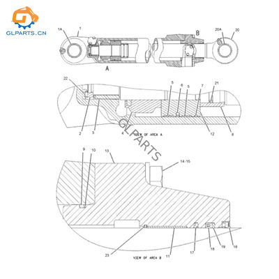 209-2917 2092917 Stick Cylinder for Caterpillar 385C E385C Excavator Hydraulic Parts Manufacturer