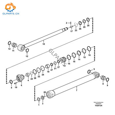 VOE14595214 VOE 14595214 Dipper Arm Cylinder For Volvo EC460B EC460 Excavator Hydraulic Parts