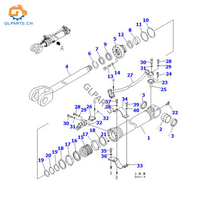707-01-0J031 707-01-0J041 Steering Cylinder Assebly for Komatsu WA600-6 Wheel Loader Hydraulic Factory