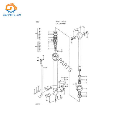 EX120-5 EX130H-5 4316457 Excavator Hydraulic Bucket Cylinder Factory