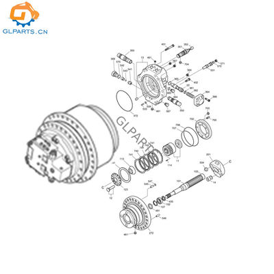 401-00439C 401-00440B Final Drive Motor Travel Motor Assy Gearbox for DX300-7 Excavator