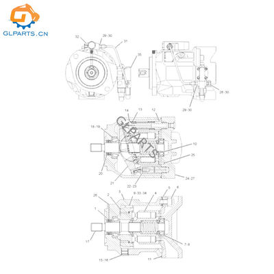 161-6634 1616634 Hydraulic Piston Pump For CAT 416C 426C 428C 436C 438C Backhoe Loader