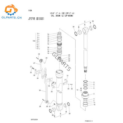 4465565 4465566 Boom Hydraulic Cylinder for ZX160W Equipment Component Parts