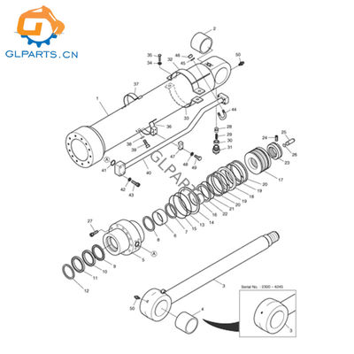 440-00257B  44000257B 440-00257AKT K1036107 Arm Hydraulic Cylinder for SOLAR S300LC-V Excavator