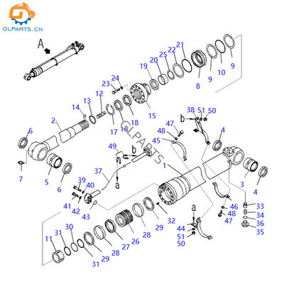 707010J840 70701XR840 707-13-14820 Arm Hydraulic Cylinder Assembly for Excavator PC220-8 PC220LC-8
