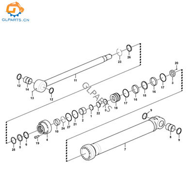 VOE14695190 14695190 Bucket Hydraulic Cylinder For Volvo EC350D Excavator