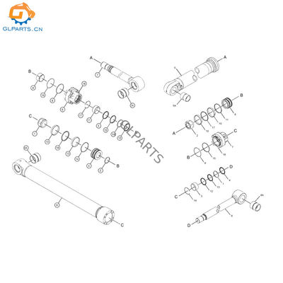 3891041 5133691 3588503 Bucket Boom Stick Hydraulic Cylinder for Excavator 345D 345C 349D