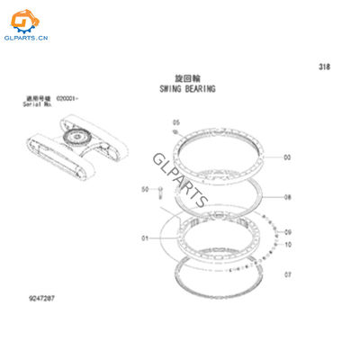 9247287 Slewing Bearing Swing Ring Circle for Hitachi Zx470-3 Excavator