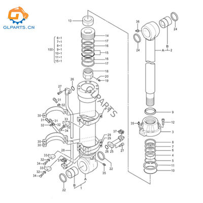 4713319 YA00004900 Bucket Hydraulic Cylinder for Hitachi ZX870-5G ZX870LC-5G ZX870-7 Excavator