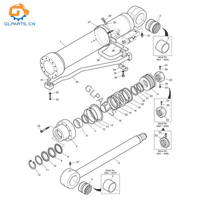 K1006235 401107-00584 K9002289 Hydraulic Boom Cylinder For DX340LC DX350LC Excavator