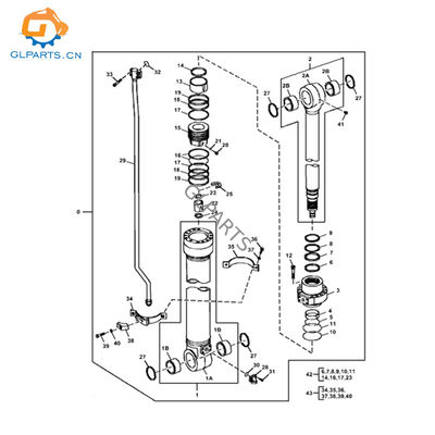  for John Deere R190DW 180GLC 9256993G 9258473G Hydraulic Excavator Arm Cylinder