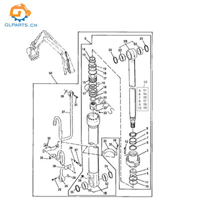 for John Deere Excavato 200LC 200CLC AH165671 AH165673 Boom Hydraulic Cylinder