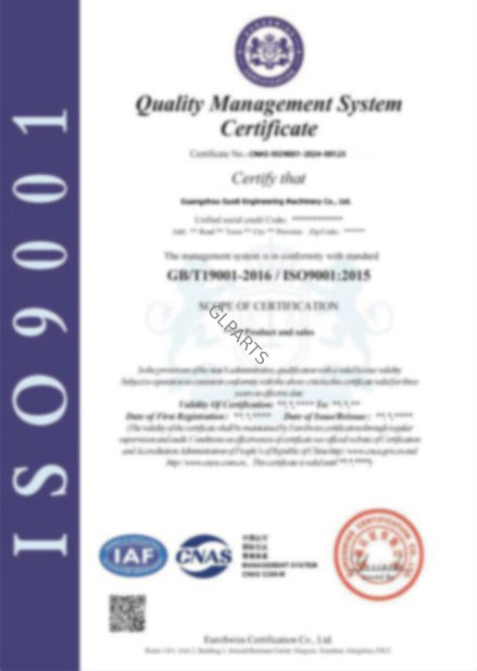 China Guangzhou Guoli Engineering Machinery Co., Ltd. certification